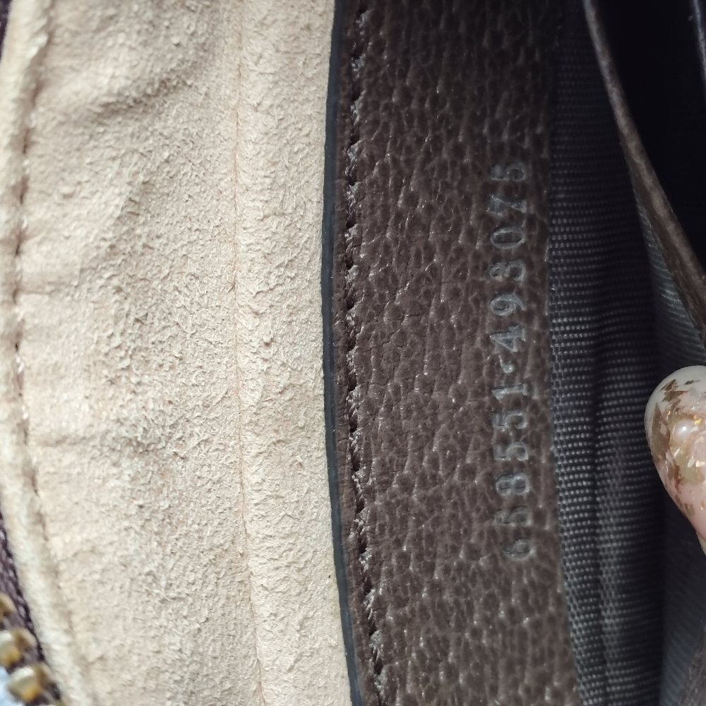 Gucci Brown GG Supreme Crescent Shoulder Bag with Gold Hardware - Picture 7 of 12